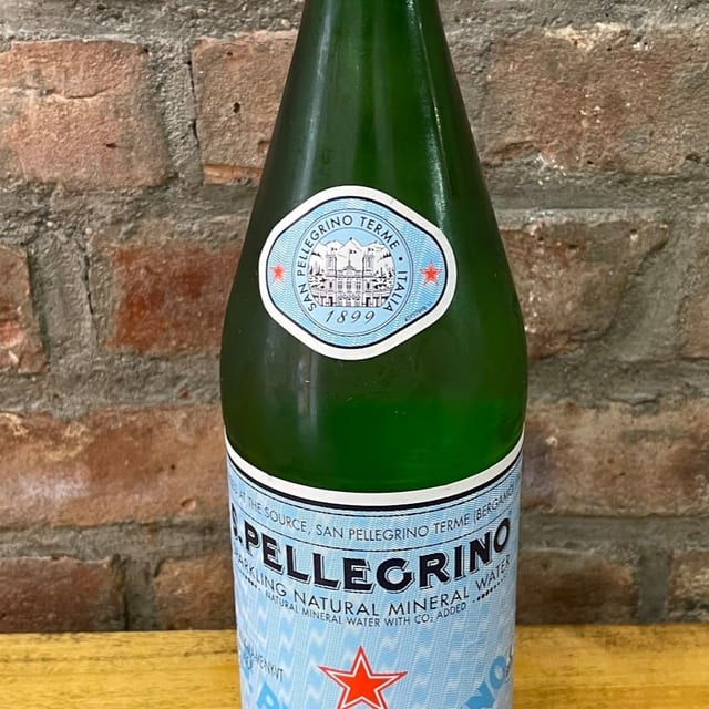 Imported San Pellegrino 1lt. Glass Bottle.