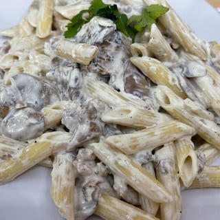 Pasta alla Boscaiola in Bianca